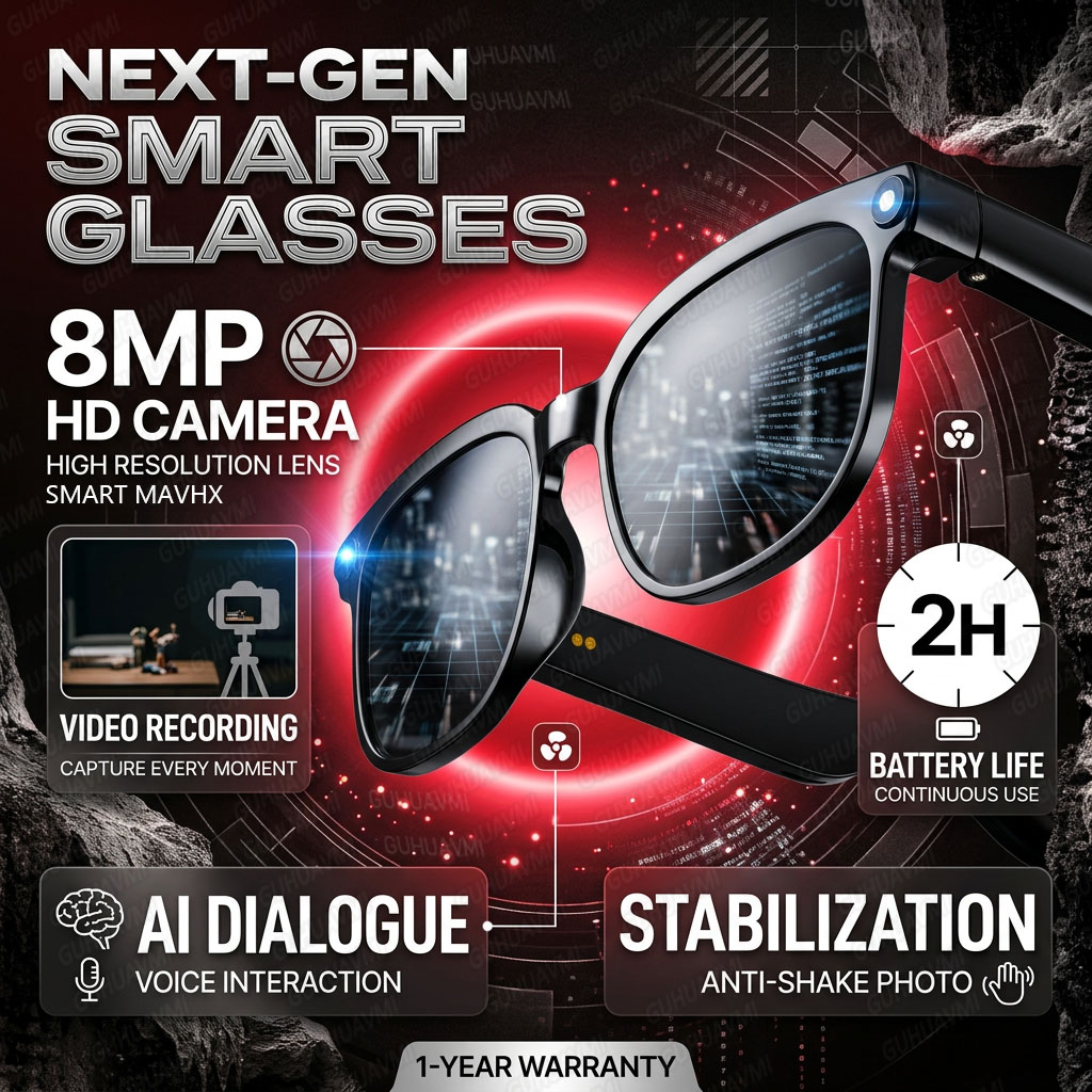 Smart Glasses Lens - Wireless Smart Camera Glasses 1080P HD