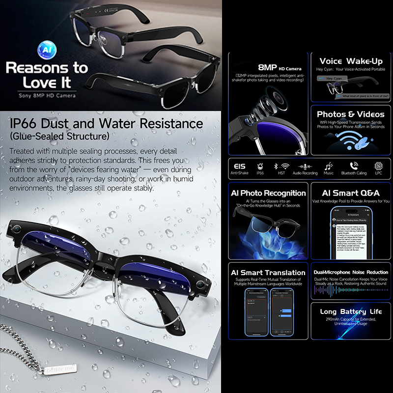 2026 New AI Smart Glasses 8MP  - Smart Glasses Lens 评论和价格