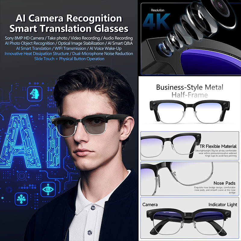 2026 New AI Smart Glasses 8MP  - Smart Glasses Lens 评论和价格