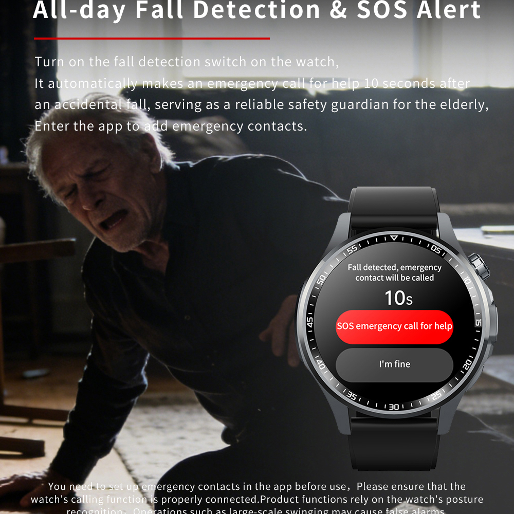 SOS Alert Heart Rate Fitness S - Fall Detection Watch 评论和价格