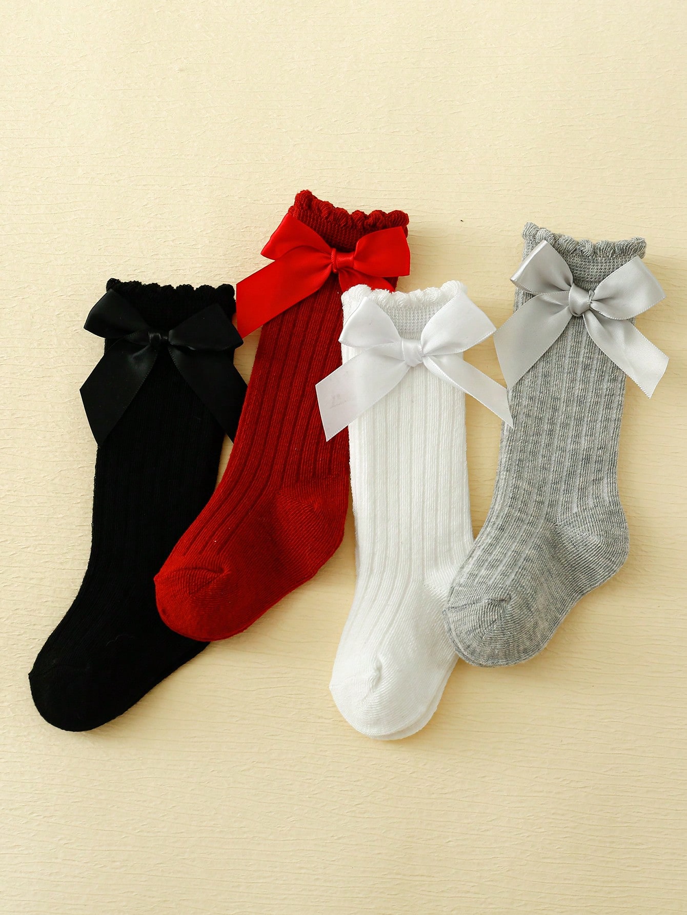 4/5 Pairs Baby Girls Long Knee - Baby Sock Oximeter 评论和价格