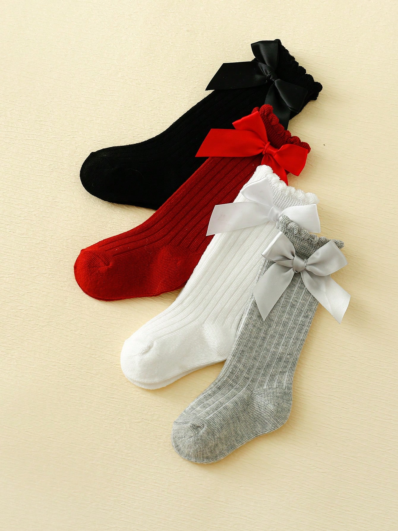 4/5 Pairs Baby Girls Long Knee - Baby Sock Oximeter 评论和价格