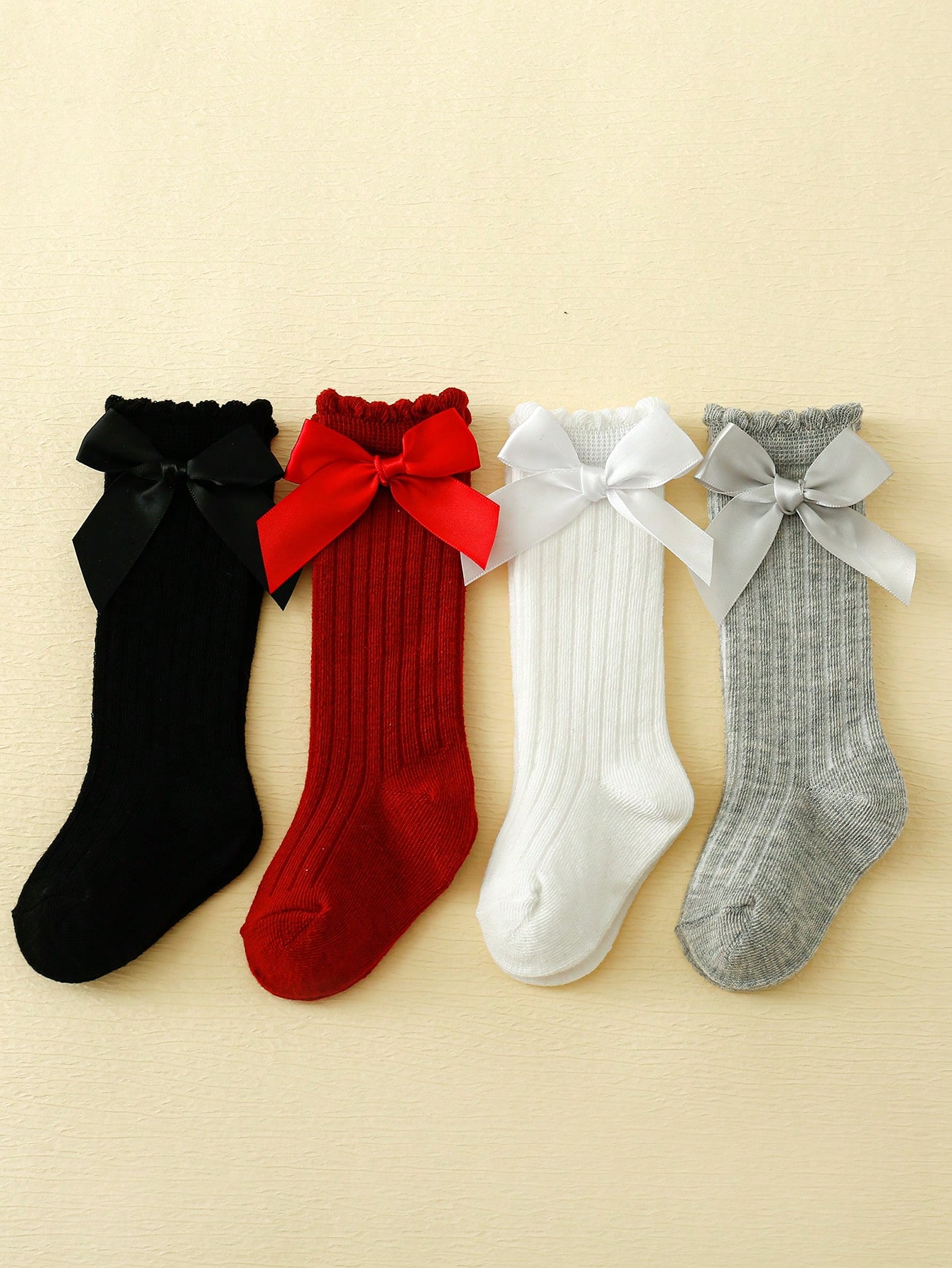 4/5 Pairs Baby Girls Long Knee - Baby Sock Oximeter 评论和价格