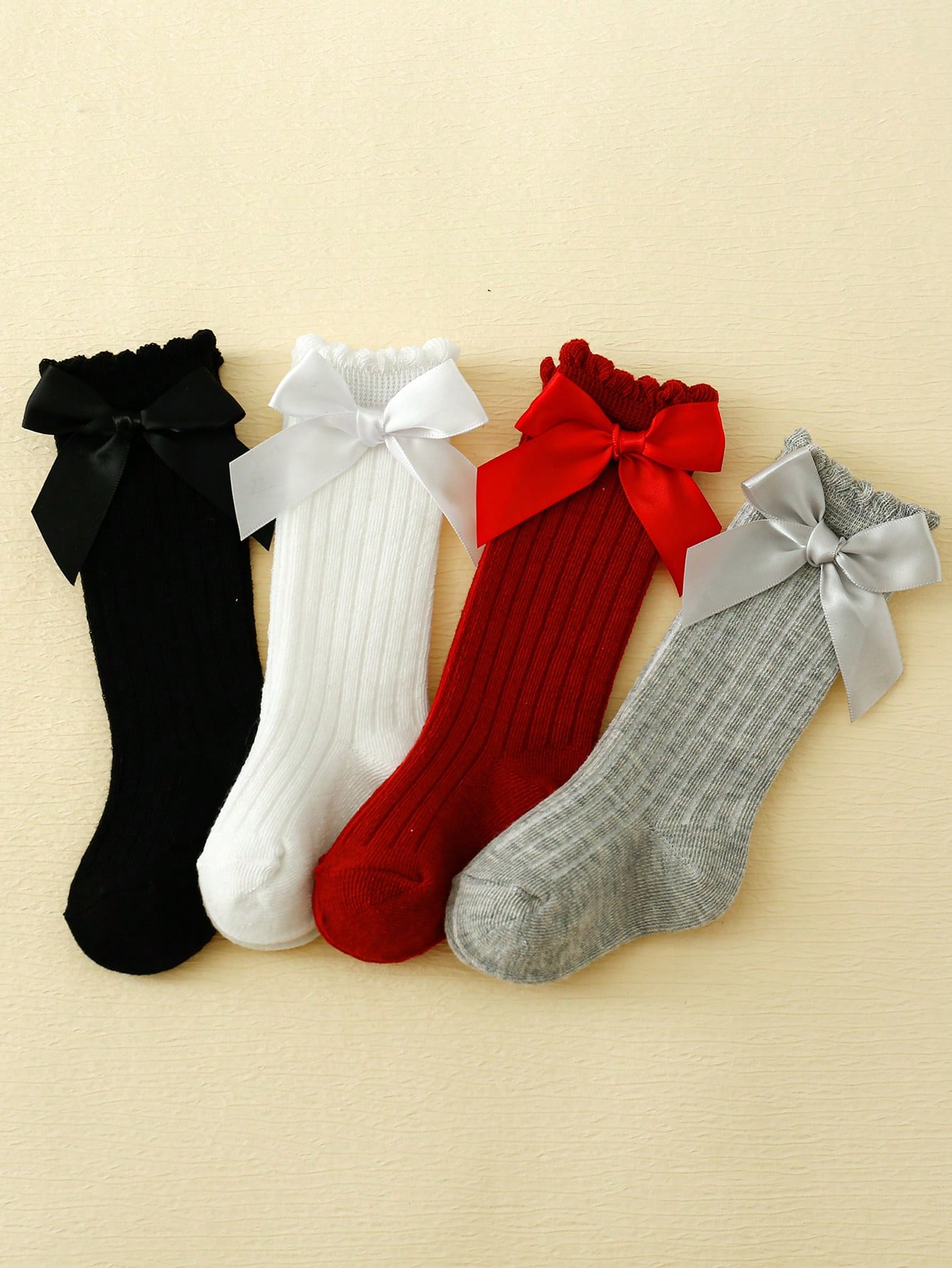 4/5 Pairs Baby Girls Long Knee - Baby Sock Oximeter 评论和价格