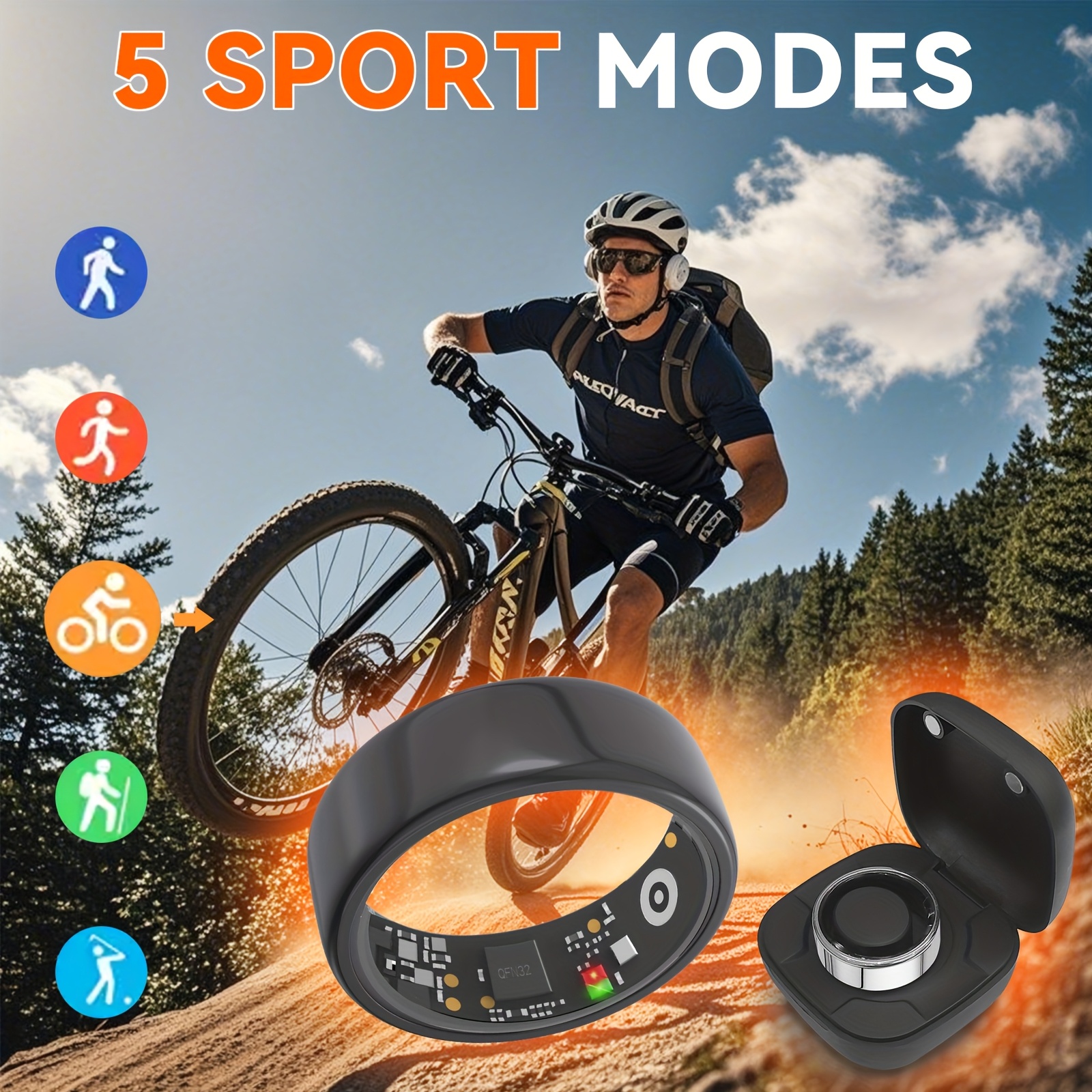 Smart Ring Men Women with Char - Temperature Ring Skin 评论和价格