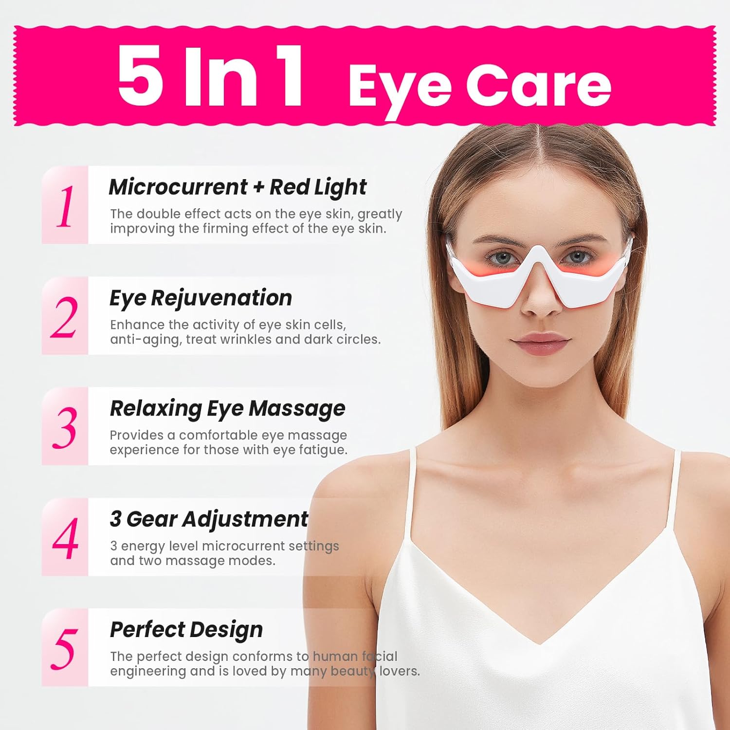 Microcurrent EMS Eye Massager  - Light Therapy Glasses 评论和价格