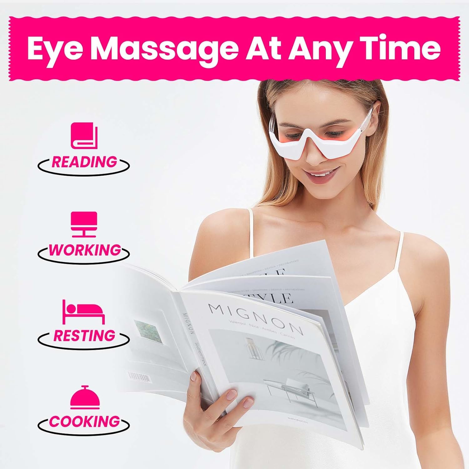 Microcurrent EMS Eye Massager  - Light Therapy Glasses 评论和价格