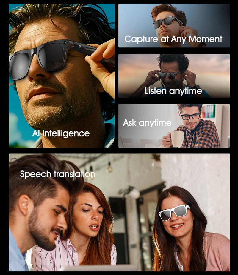 8K AI Smart Glasses Bluetooth  - Smart Glasses Lens 评论和价格